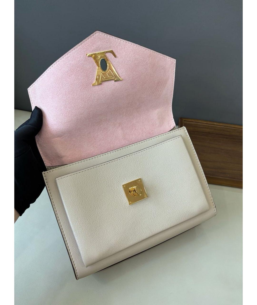 LOUIS VUITTON Бежевая кожаная сумка через плечо, фото 7