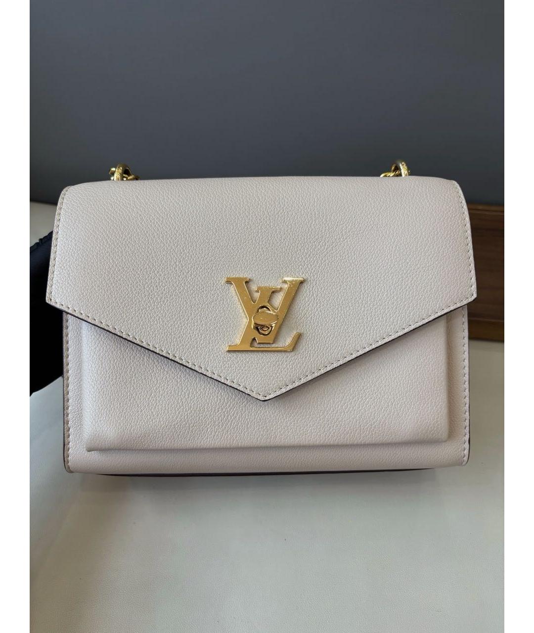 LOUIS VUITTON Бежевая кожаная сумка через плечо, фото 2