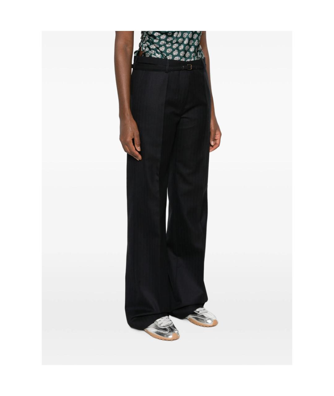DRIES VAN NOTEN Черные хлопковые прямые брюки, фото 2