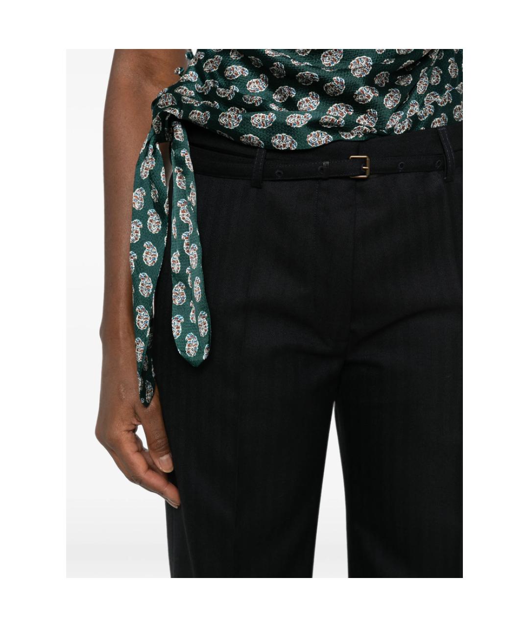 DRIES VAN NOTEN Черные хлопковые прямые брюки, фото 4