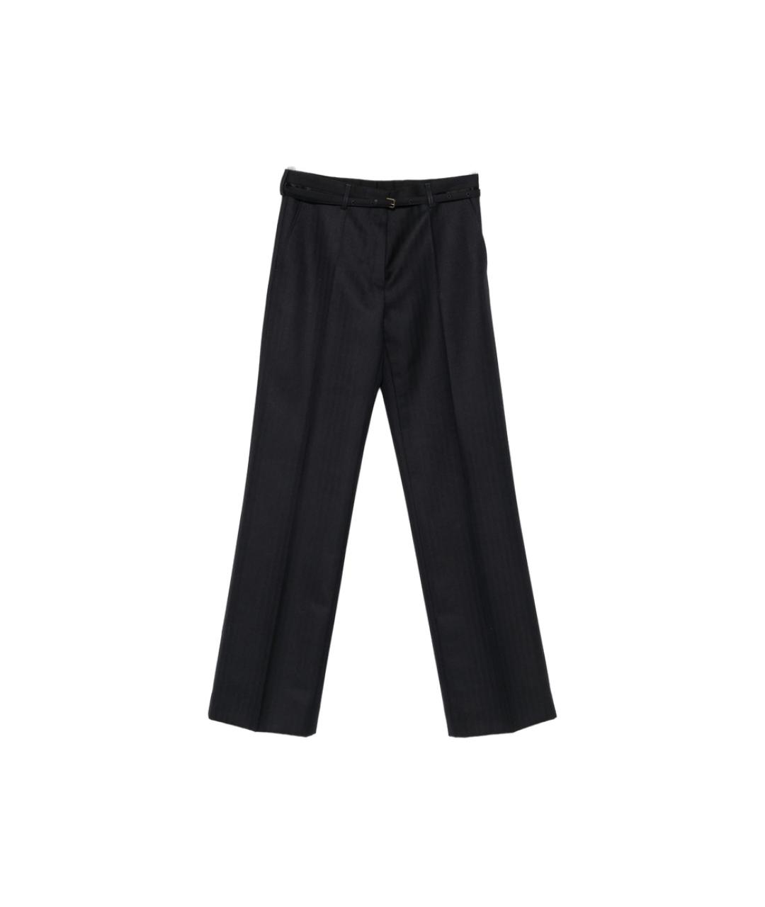 DRIES VAN NOTEN Черные хлопковые прямые брюки, фото 1