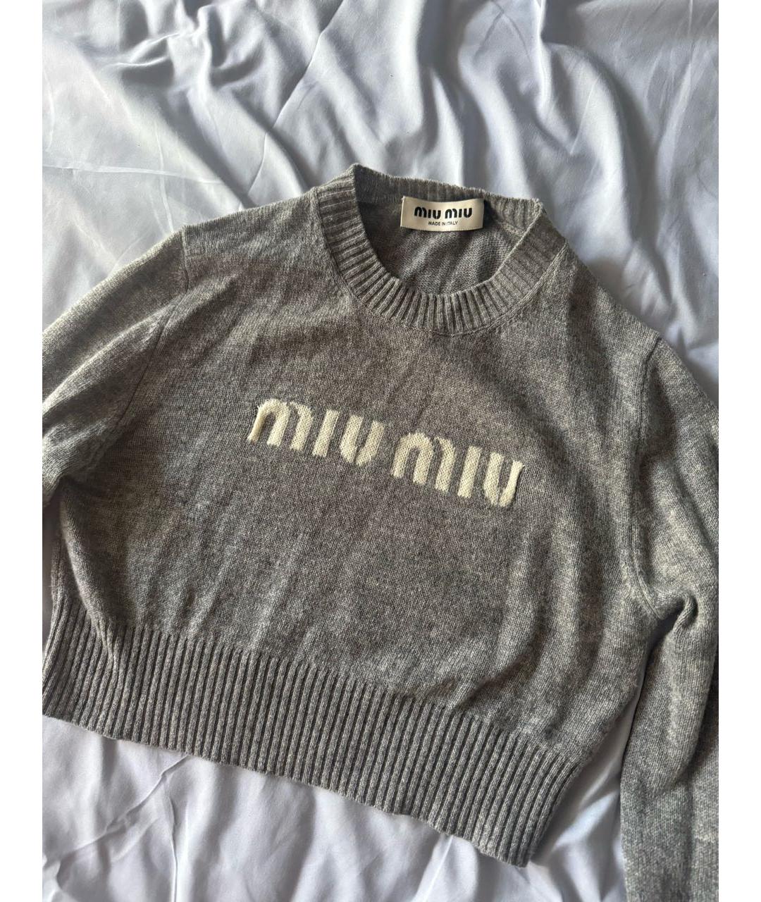 MIU MIU Серый кашемировый джемпер / свитер, фото 4