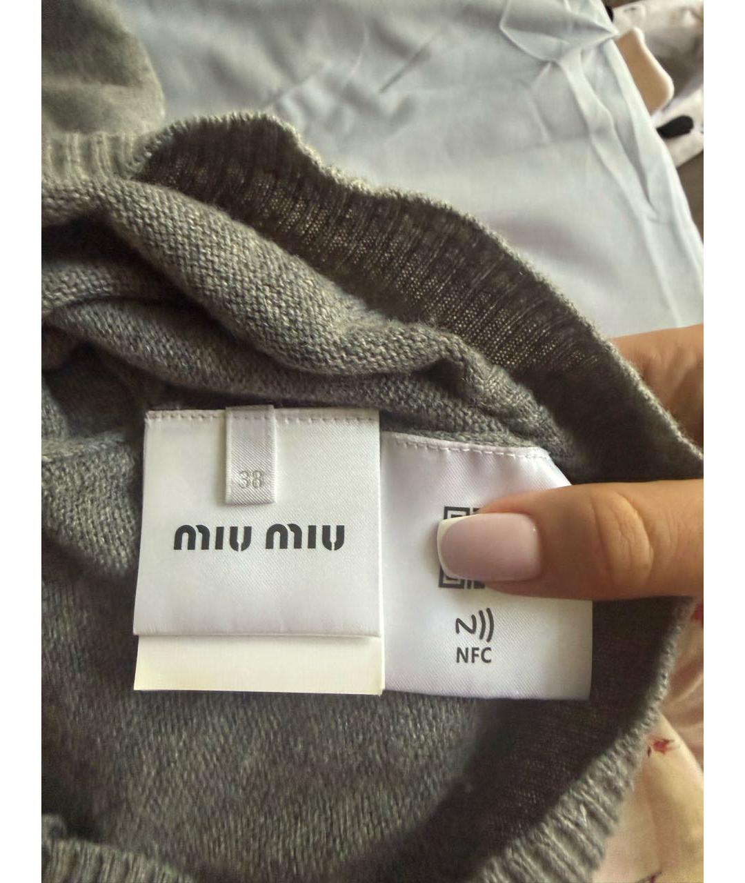 MIU MIU Серый кашемировый джемпер / свитер, фото 5