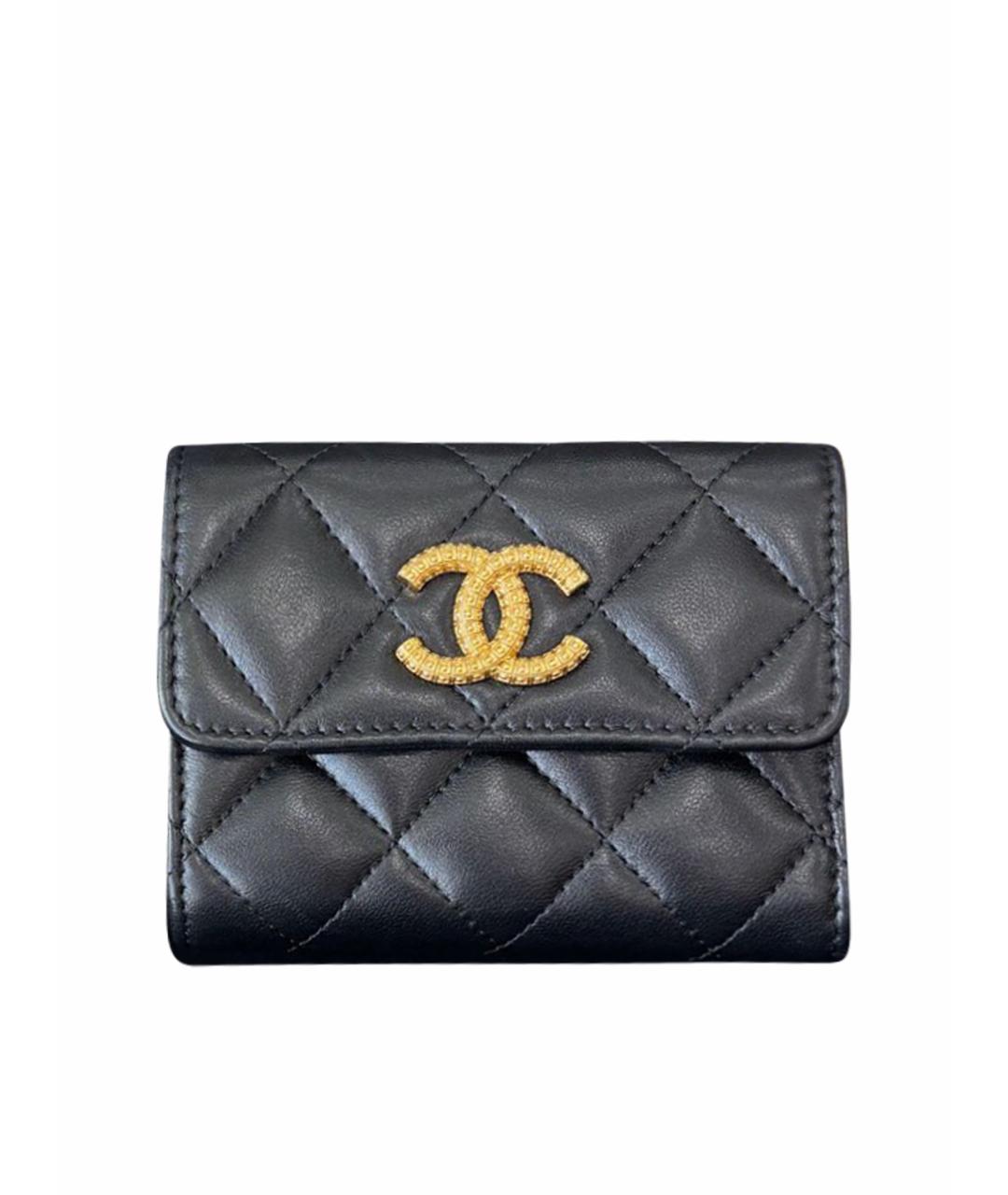 CHANEL Черный кожаный кошелек, фото 1