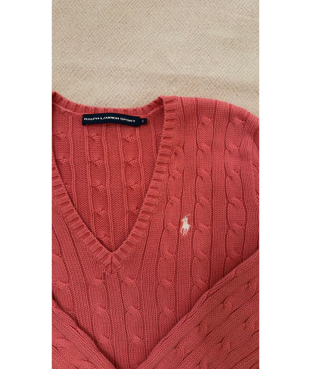 RALPH LAUREN Коралловый хлопковый джемпер / свитер, фото 3