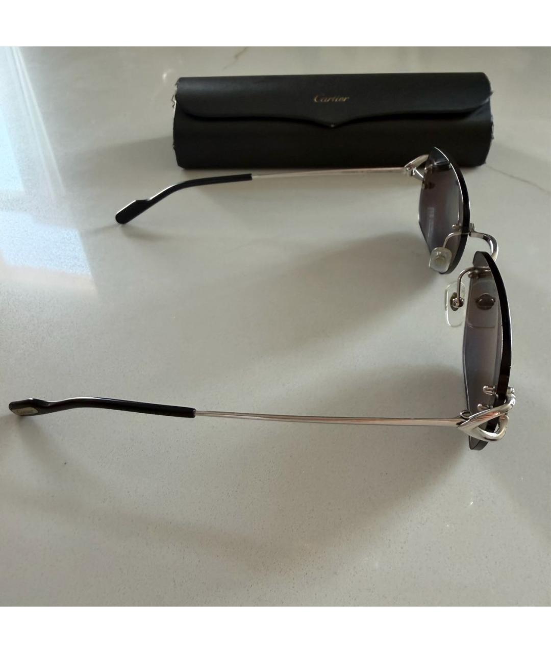 CARTIER Черные металлические солнцезащитные очки, фото 2