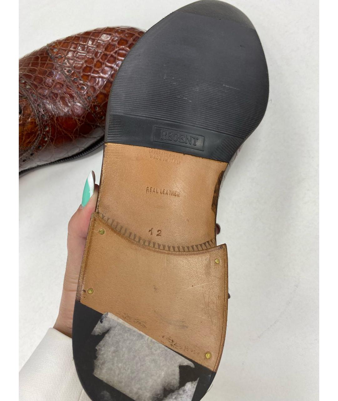 BRIONI Коричневые туфли из экзотической кожи, фото 8