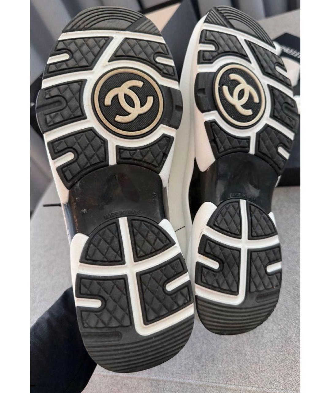 CHANEL Белые кожаные кроссовки, фото 6