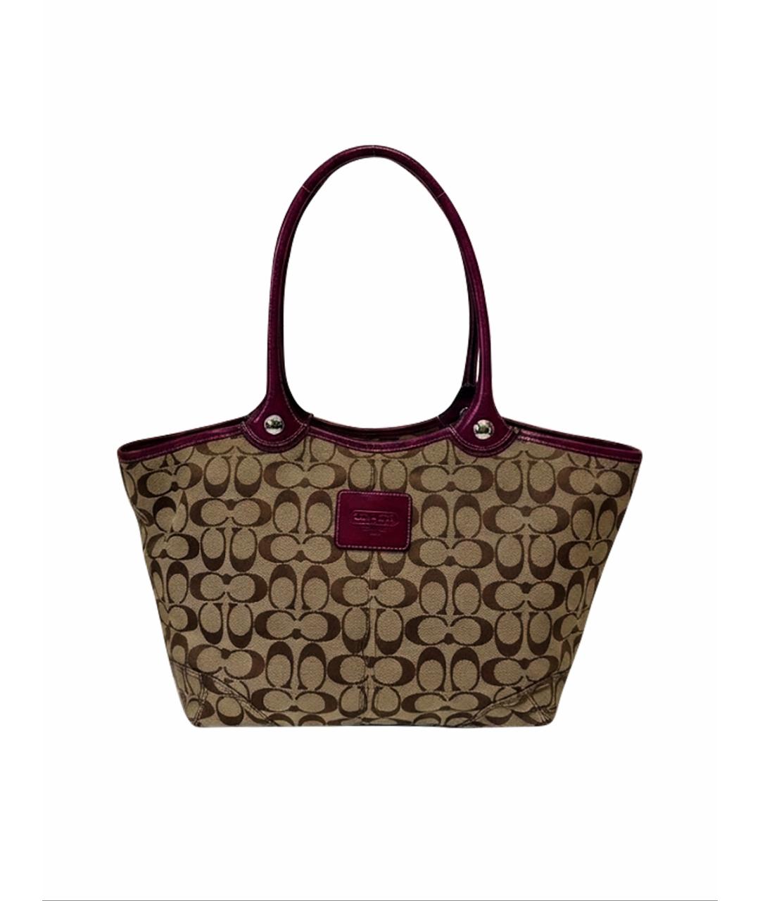 COACH Фиолетовая сумка тоут из канвы, фото 1