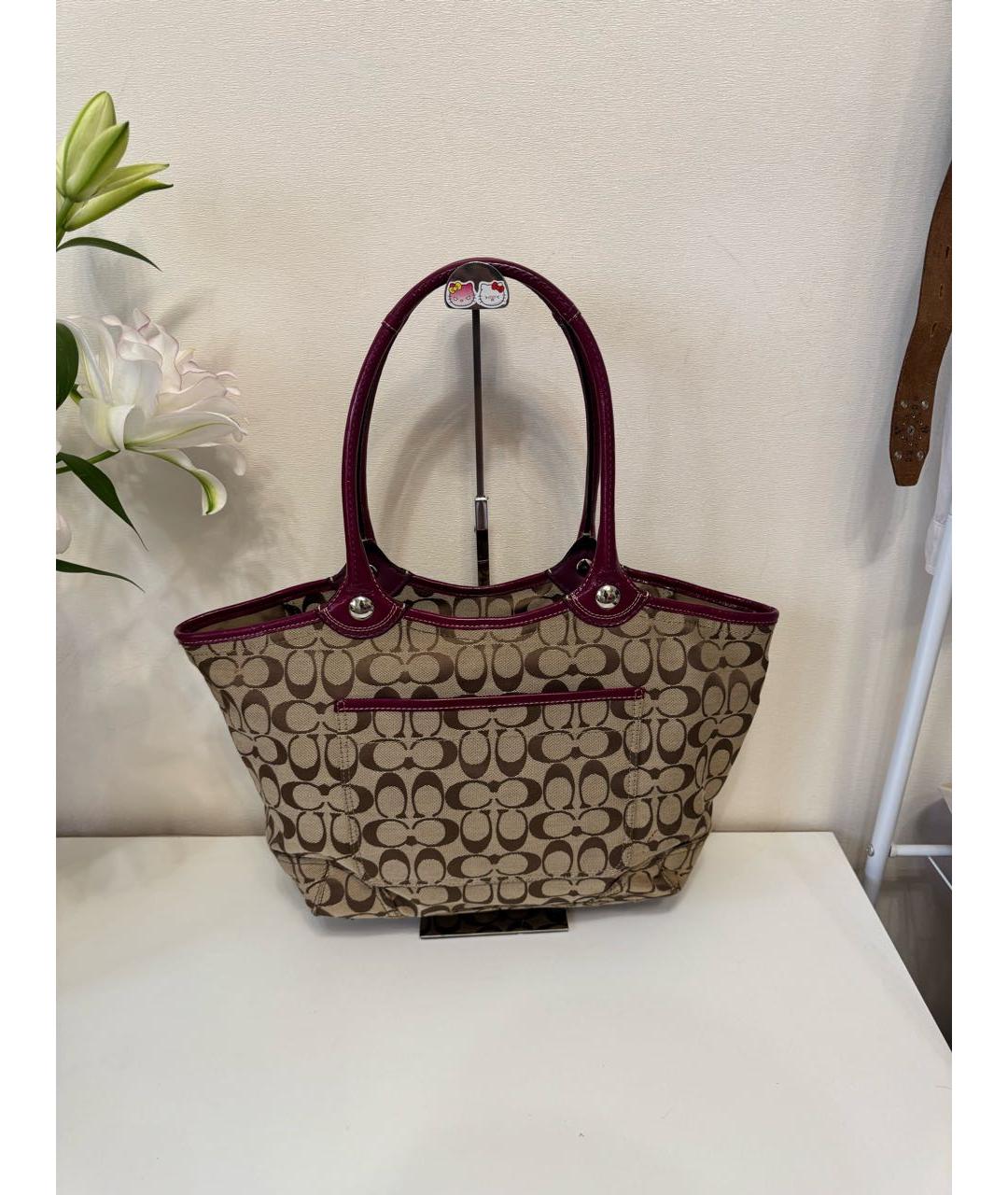 COACH Фиолетовая сумка тоут из канвы, фото 2