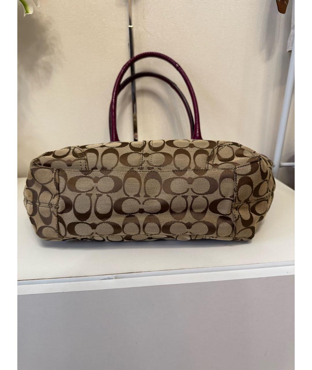 COACH Фиолетовая сумка тоут из канвы, фото 5