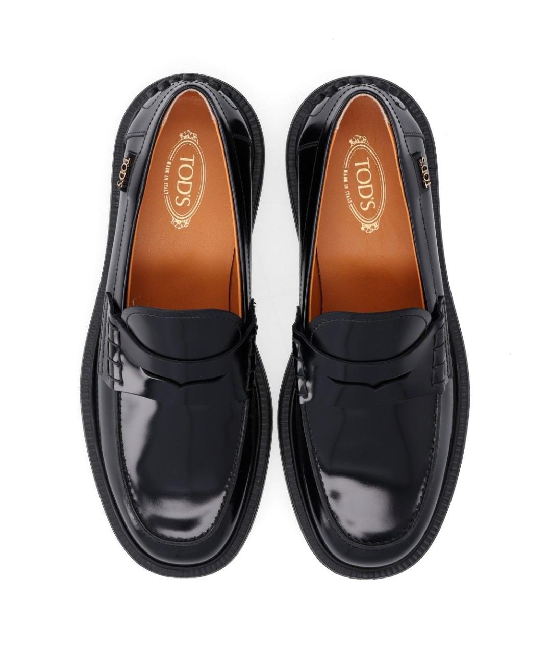 TOD'S Черные кожаные лоферы, фото 4