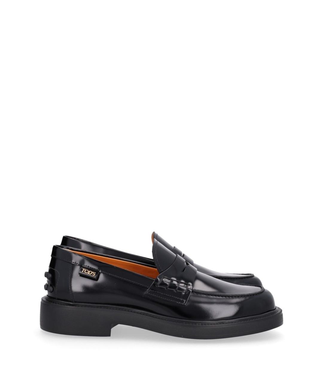 TOD'S Черные кожаные лоферы, фото 1