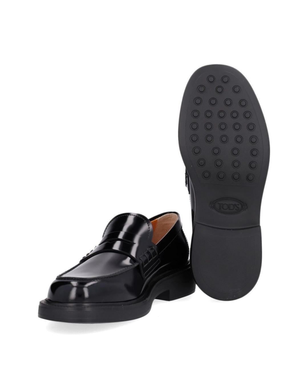 TOD'S Черные кожаные лоферы, фото 5