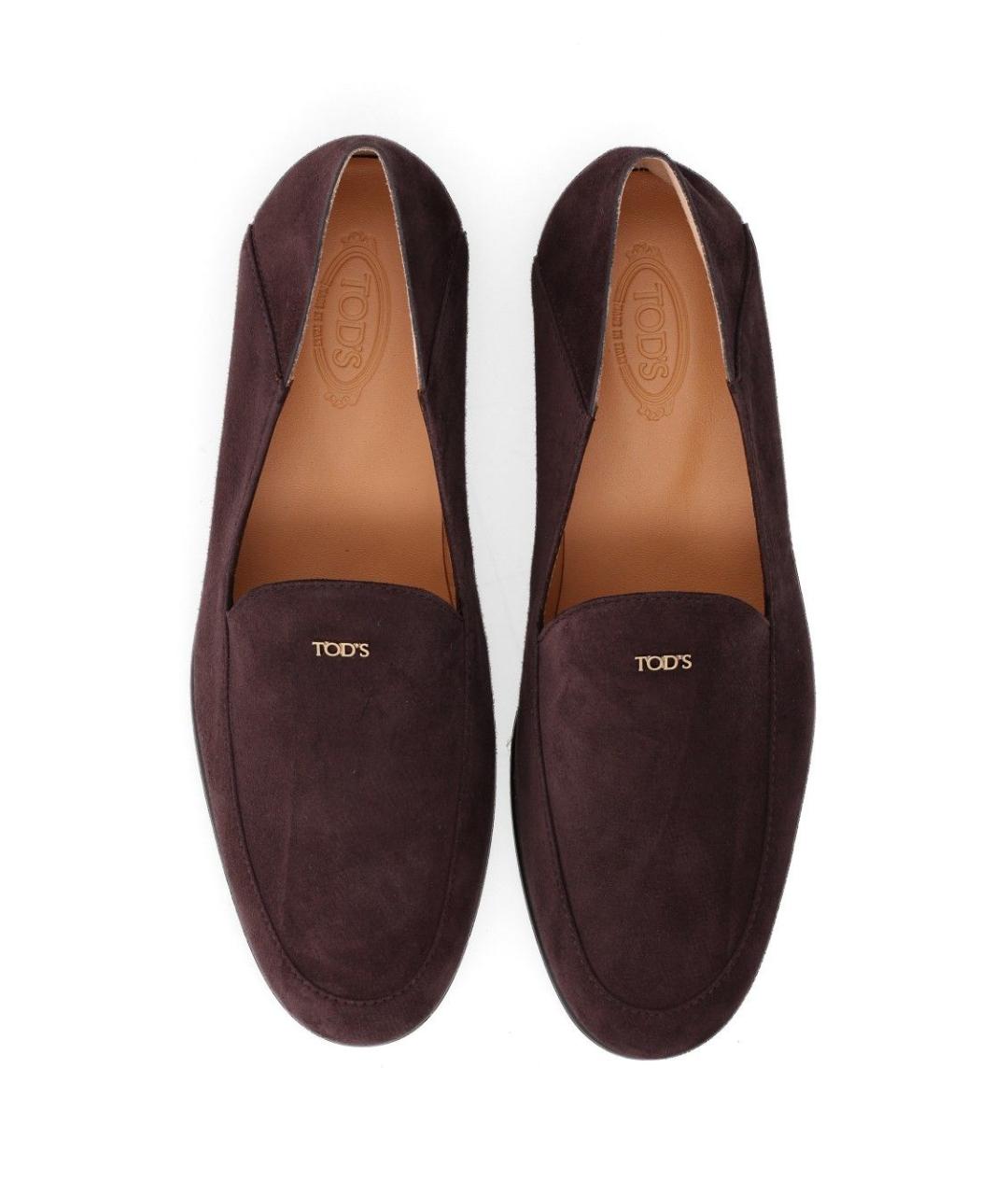TOD'S Коричневые замшевые лоферы, фото 4