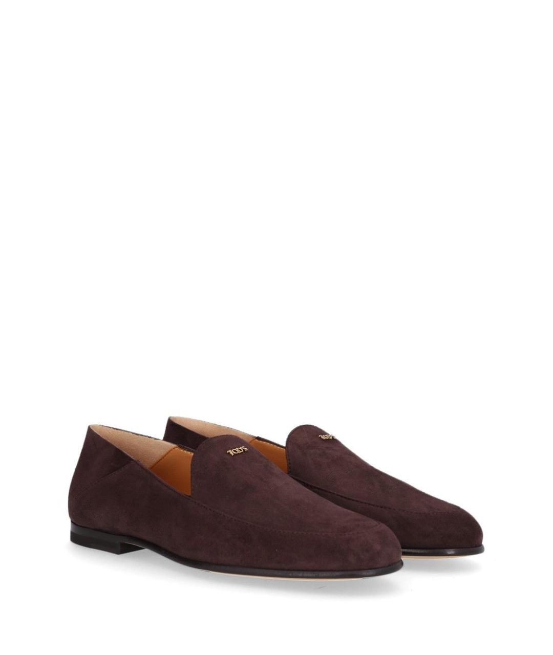 TOD'S Коричневые замшевые лоферы, фото 2