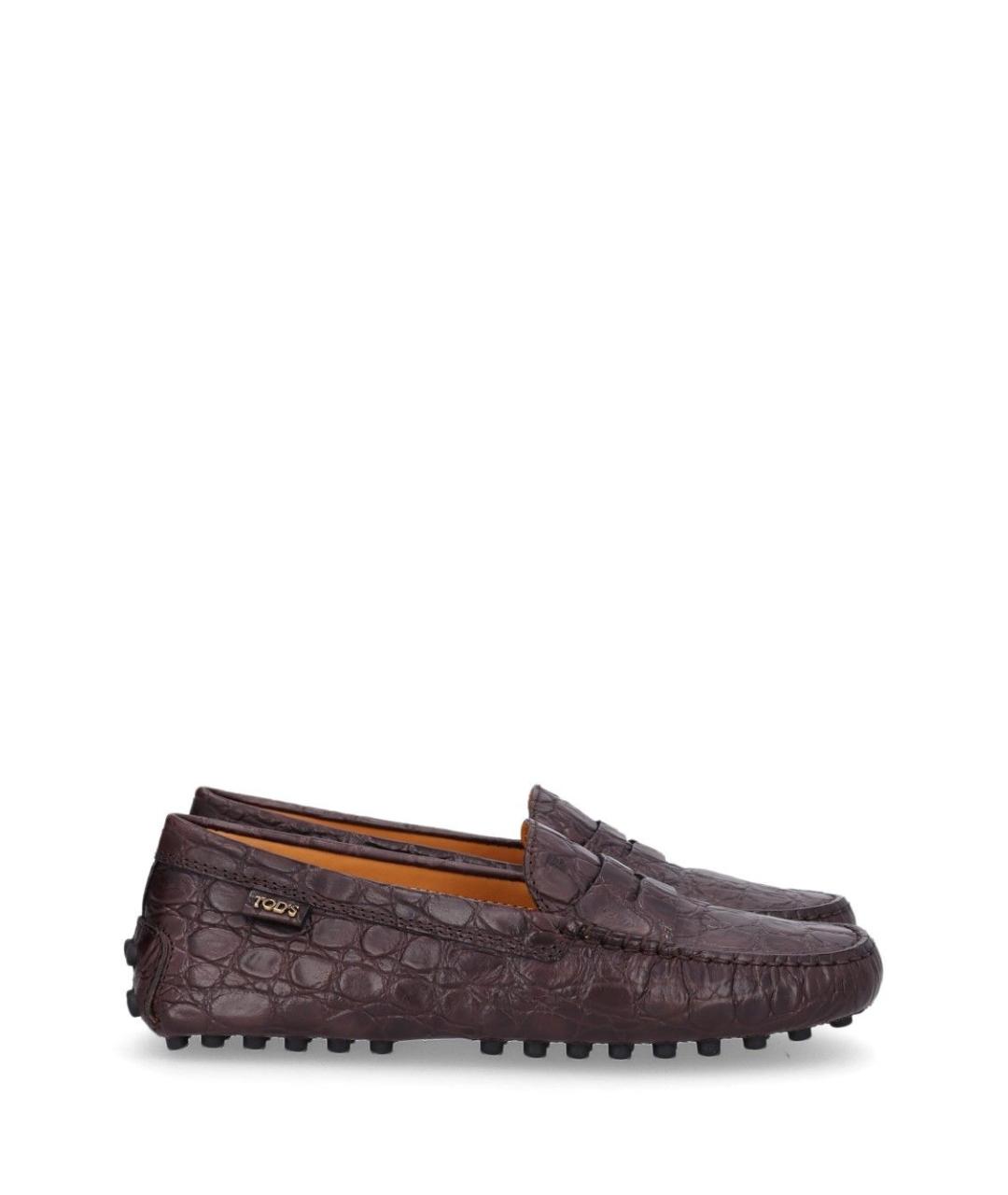 TOD'S Коричневые кожаные мокасины, фото 1