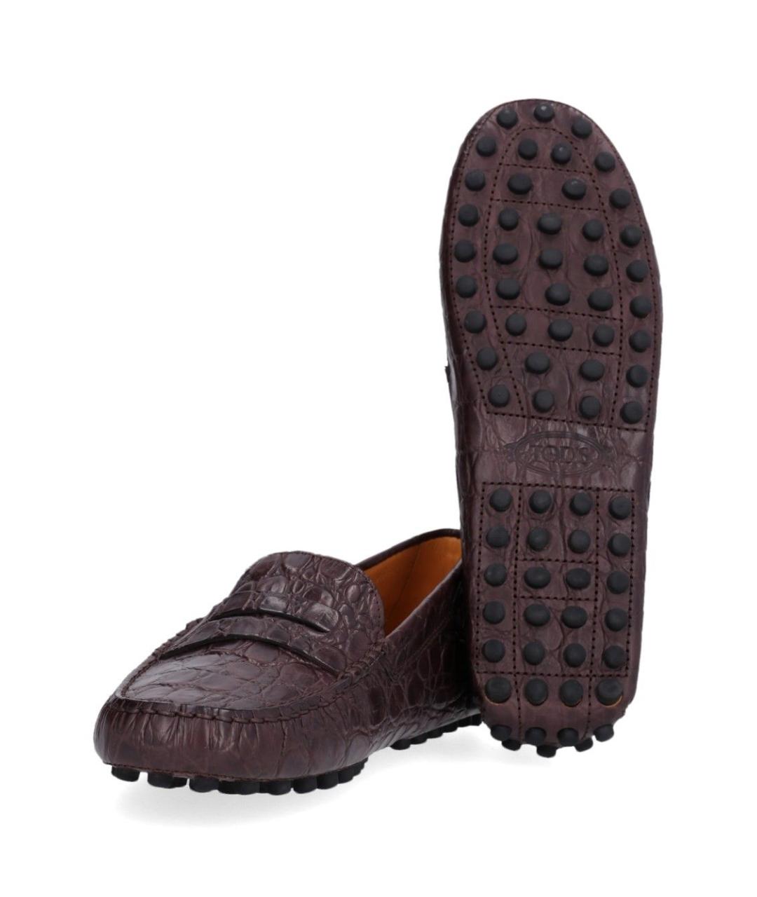 TOD'S Коричневые кожаные мокасины, фото 5