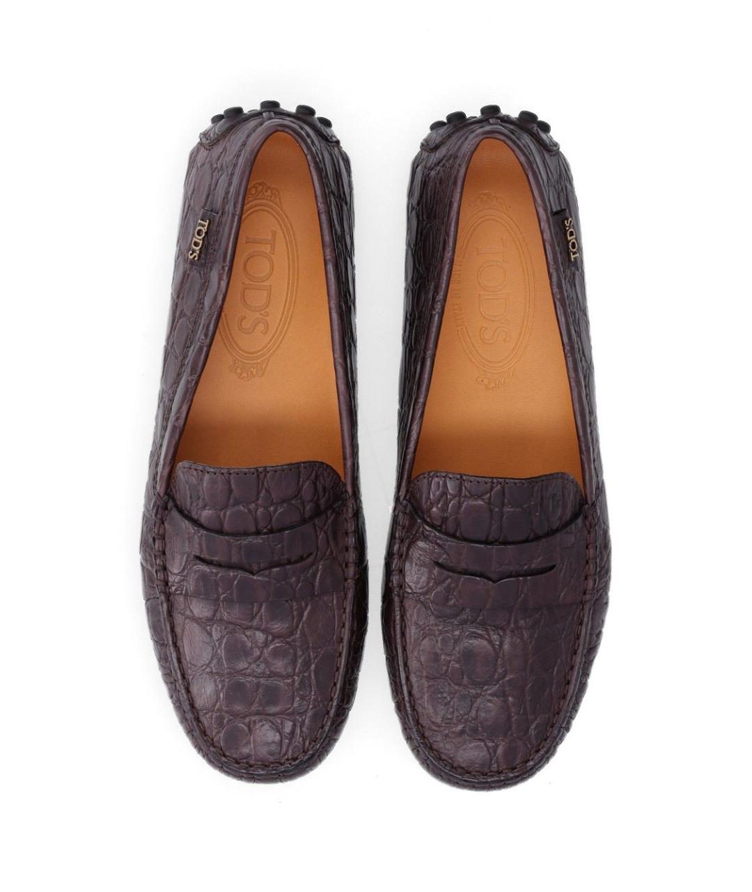 TOD'S Коричневые кожаные мокасины, фото 4