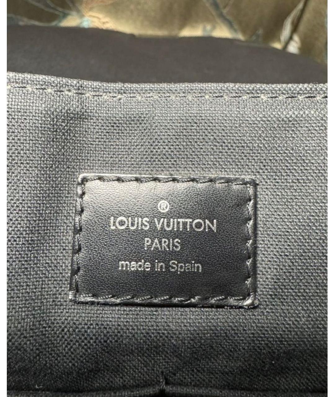 LOUIS VUITTON Черная сумка на плечо из канвы, фото 4