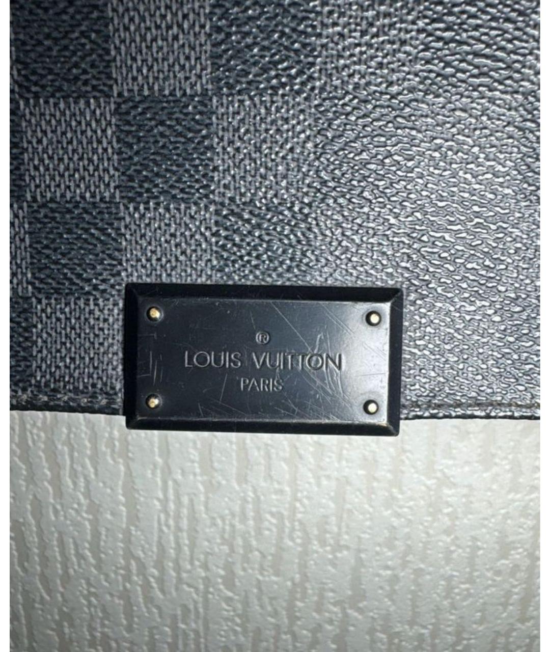 LOUIS VUITTON Черная сумка на плечо из канвы, фото 3