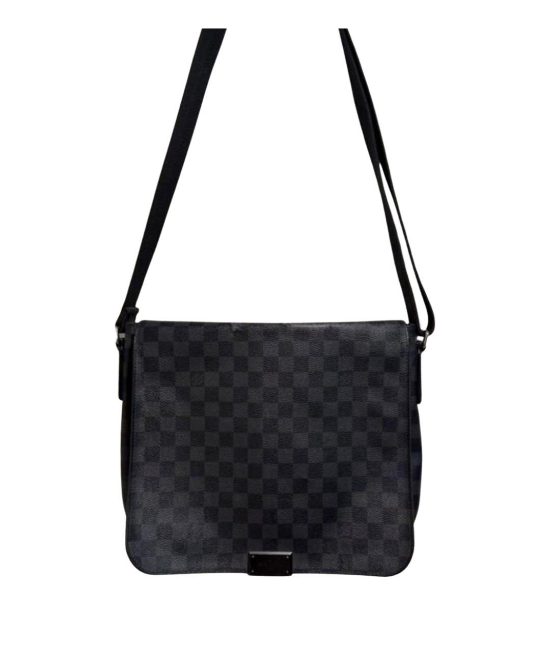 LOUIS VUITTON Черная сумка на плечо из канвы, фото 1