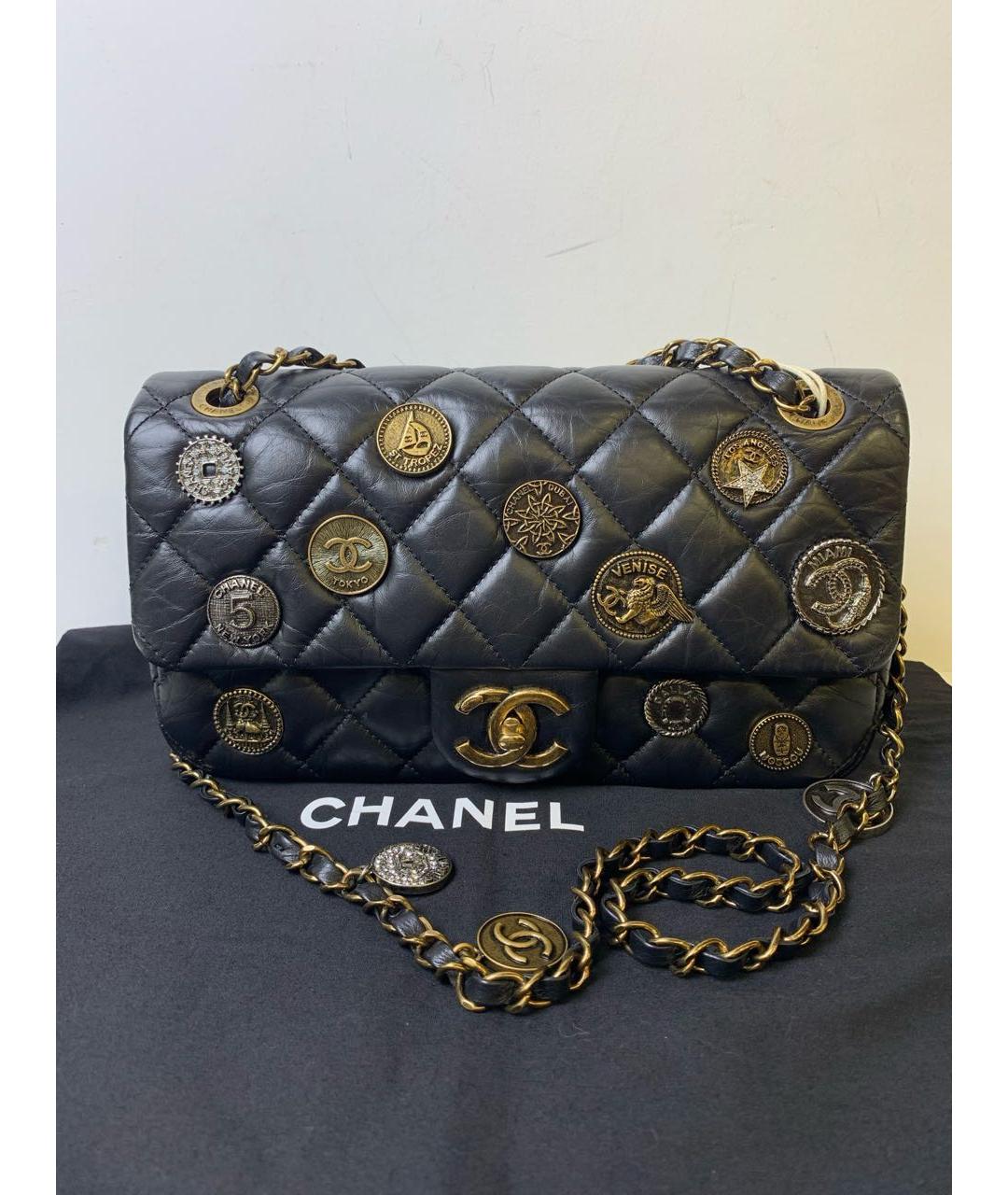 CHANEL Черная кожаная сумка через плечо, фото 2