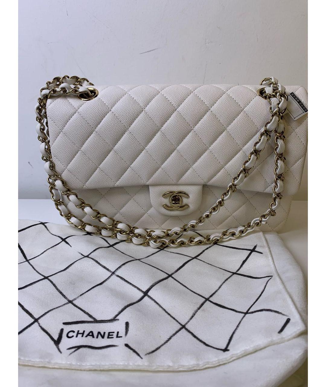 CHANEL Белая кожаная сумка через плечо, фото 2