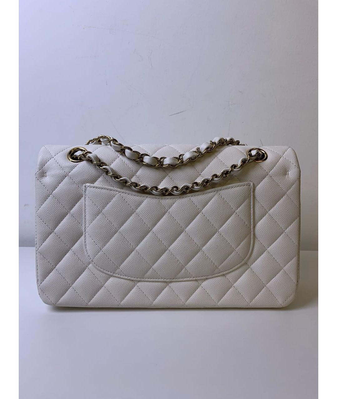 CHANEL Белая кожаная сумка через плечо, фото 4