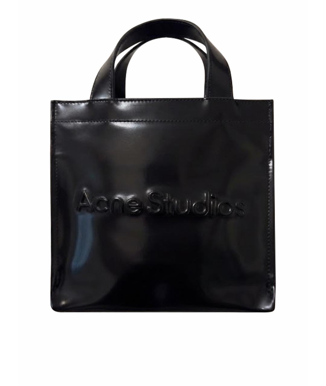 ACNE STUDIOS Черная кожаная сумка на плечо, фото 1