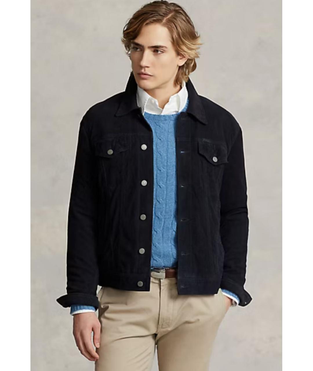 POLO RALPH LAUREN Черная замшевая куртка, фото 2
