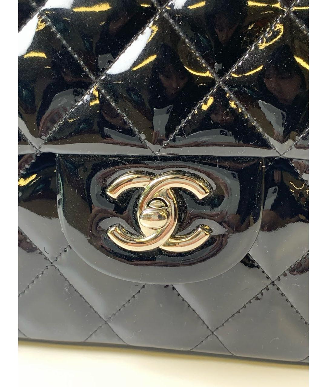 CHANEL Черная сумка через плечо из кожи аллигатора, фото 5