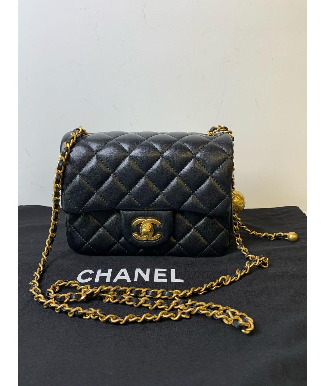 CHANEL Черная кожаная сумка через плечо, фото 2