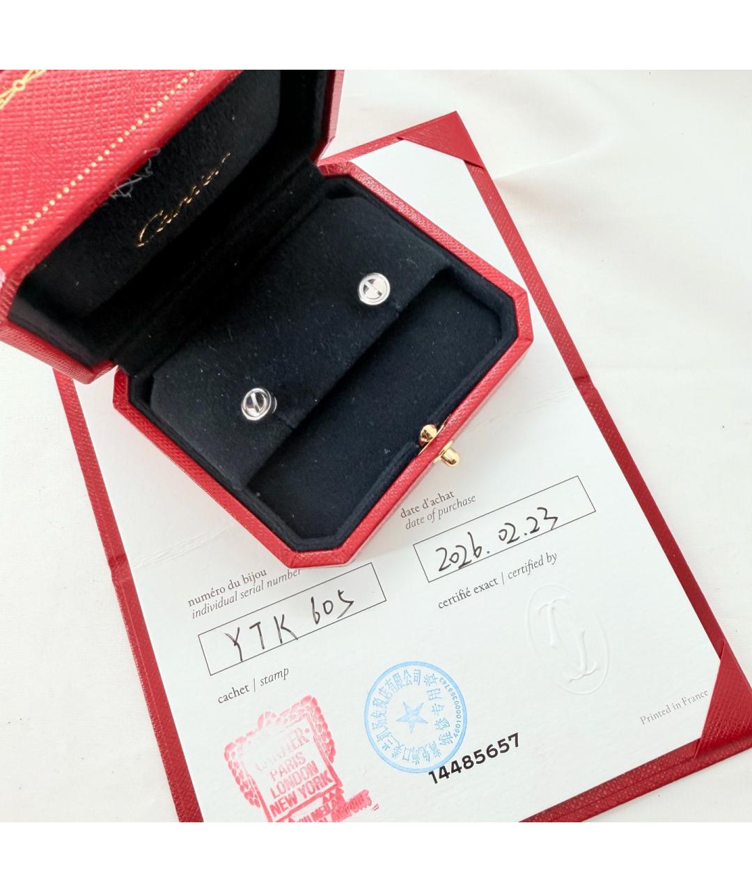 CARTIER Серебряные серьги из белого золота, фото 2
