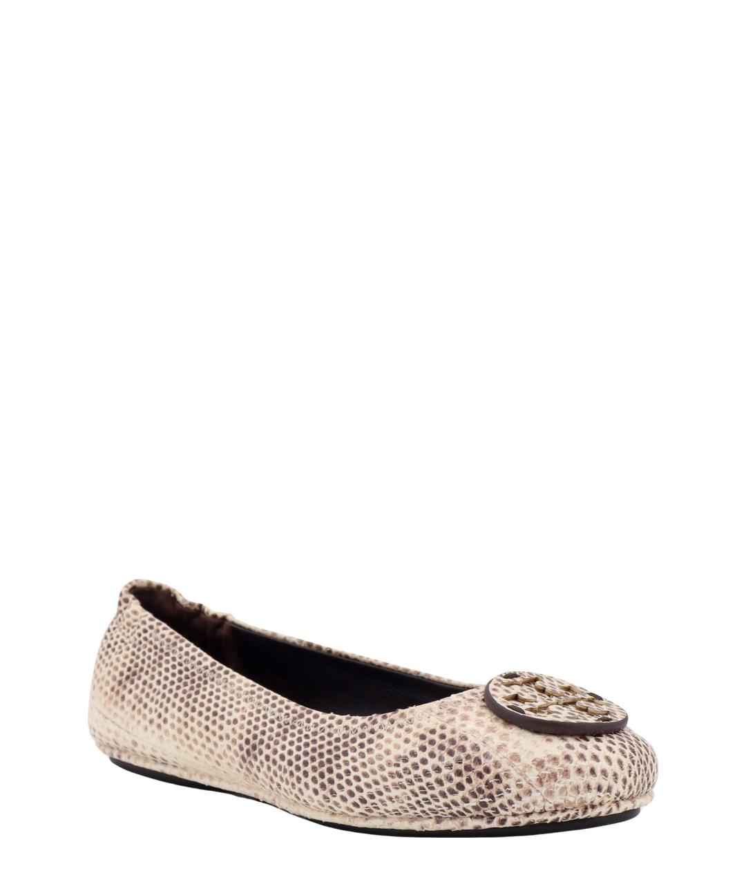 TORY BURCH Бежевые кожаные балетки, фото 2