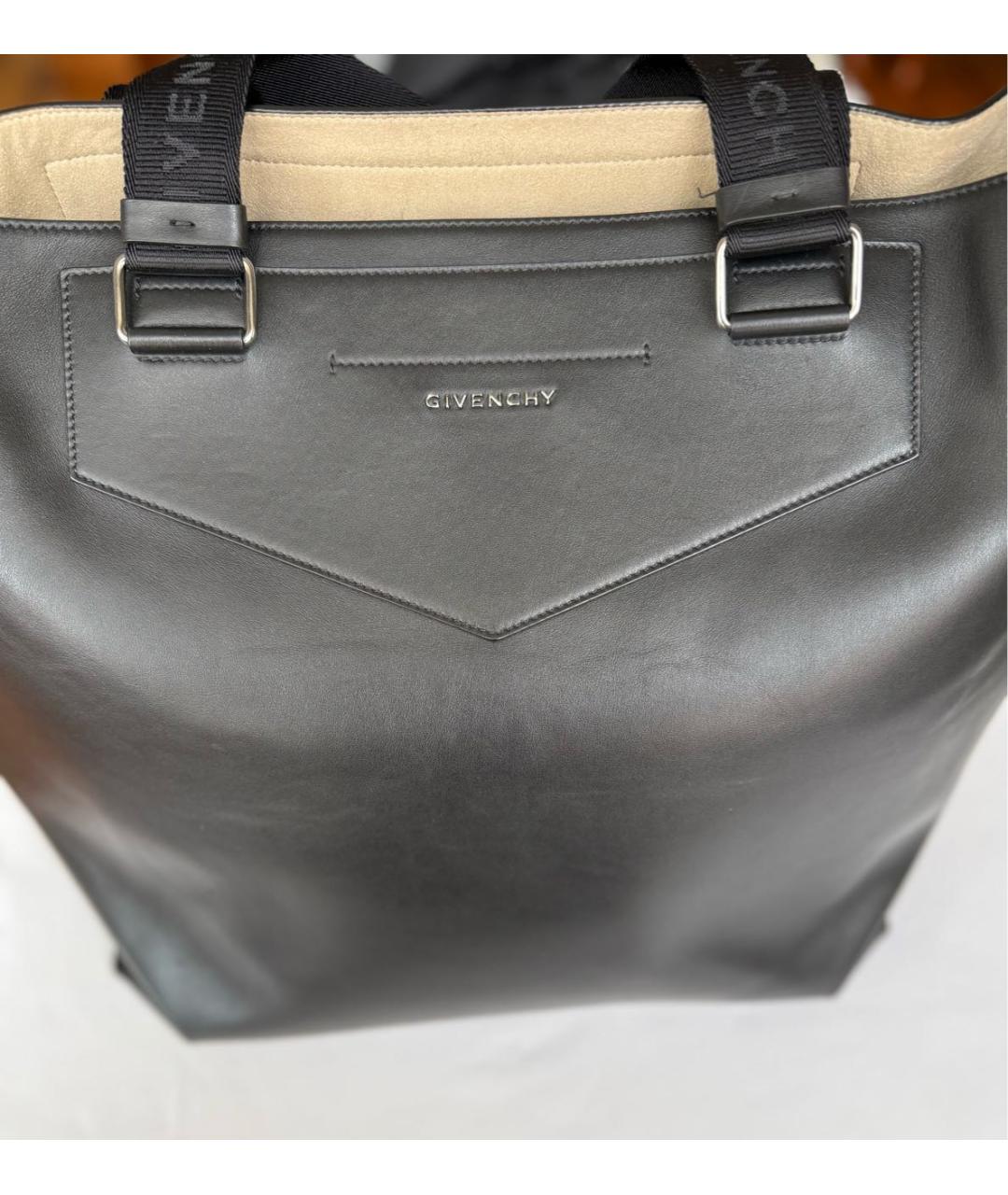 GIVENCHY Черная кожаная сумка тоут, фото 7