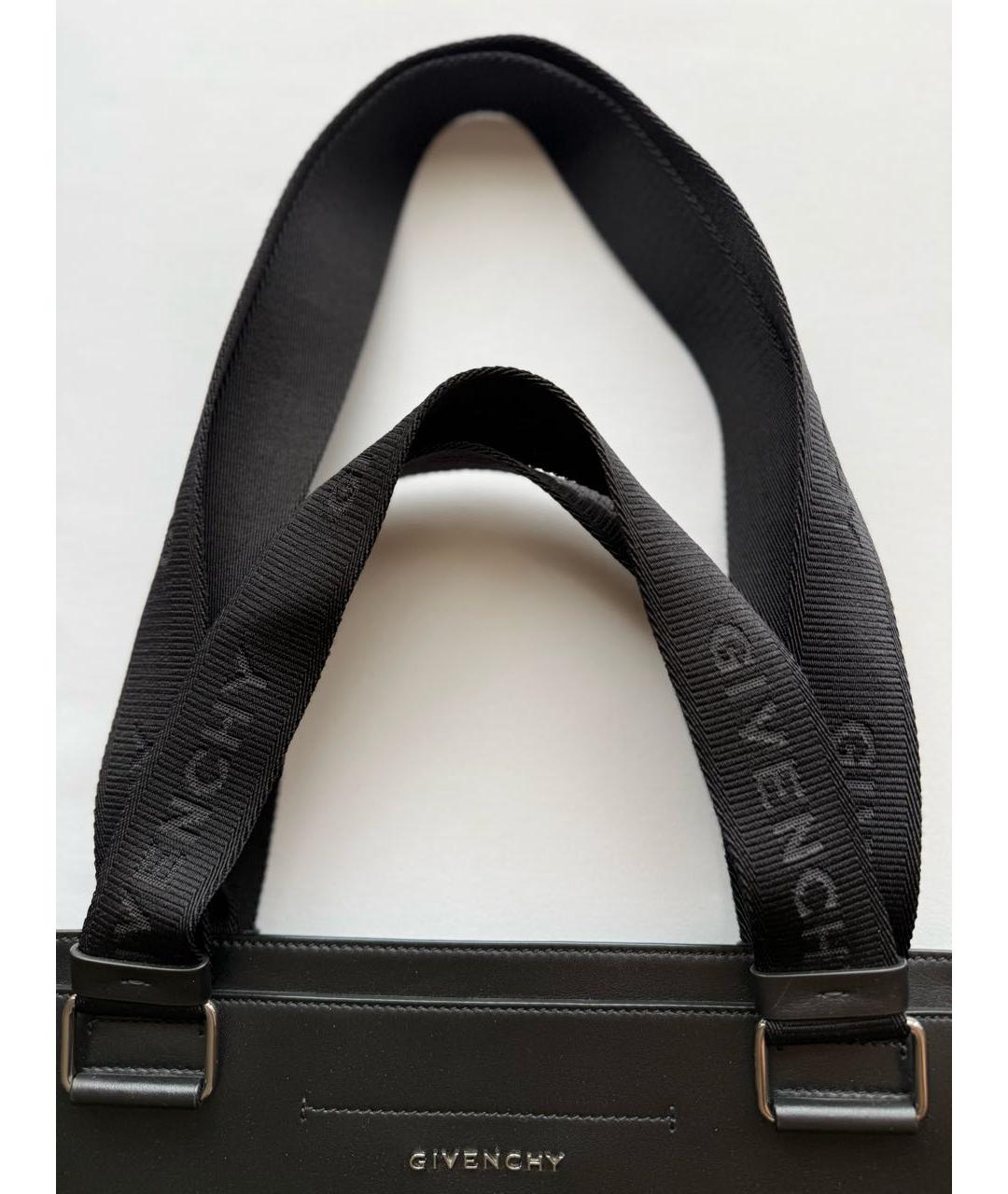 GIVENCHY Черная кожаная сумка тоут, фото 2