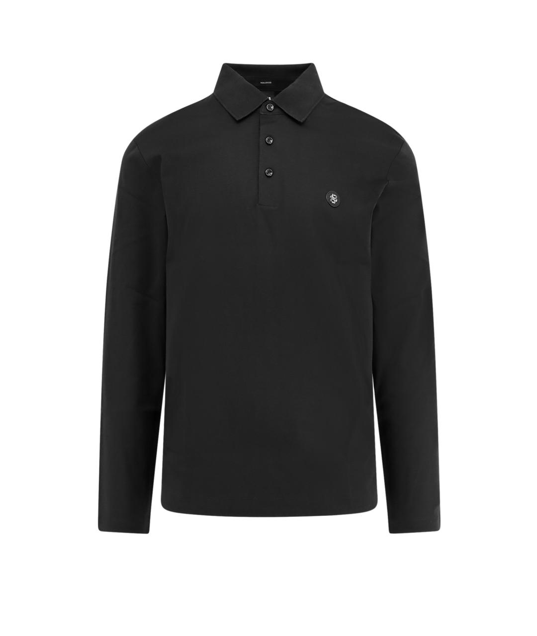 HUGO BOSS Черное хлопковое поло с длинным рукавом, фото 1