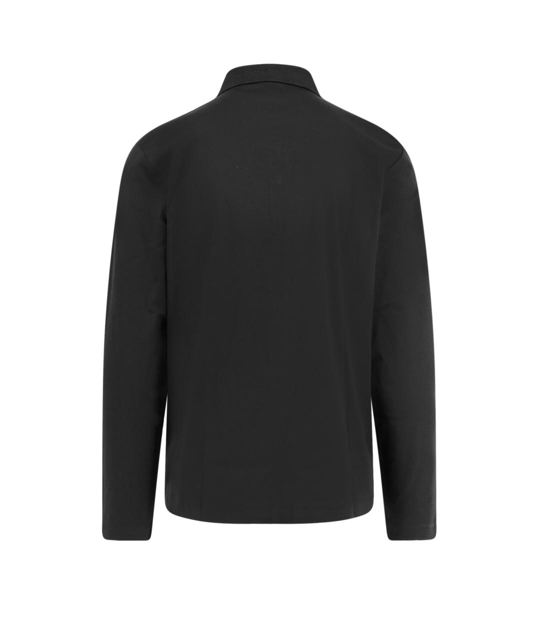HUGO BOSS Черное хлопковое поло с длинным рукавом, фото 2