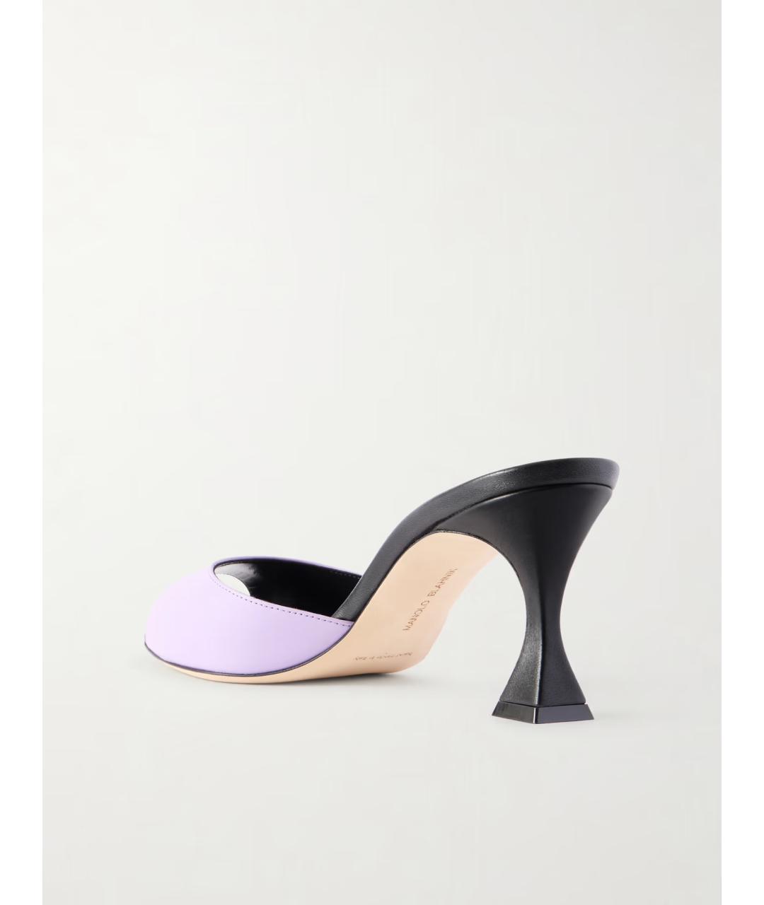 MANOLO BLAHNIK Фиолетовые кожаные мюли, фото 5