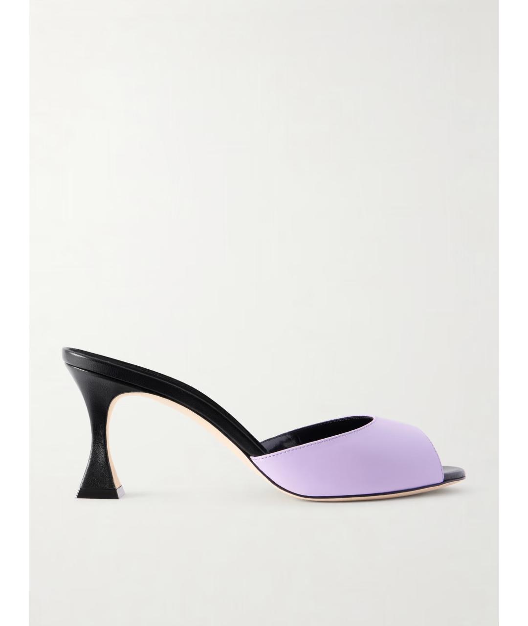MANOLO BLAHNIK Фиолетовые кожаные мюли, фото 6