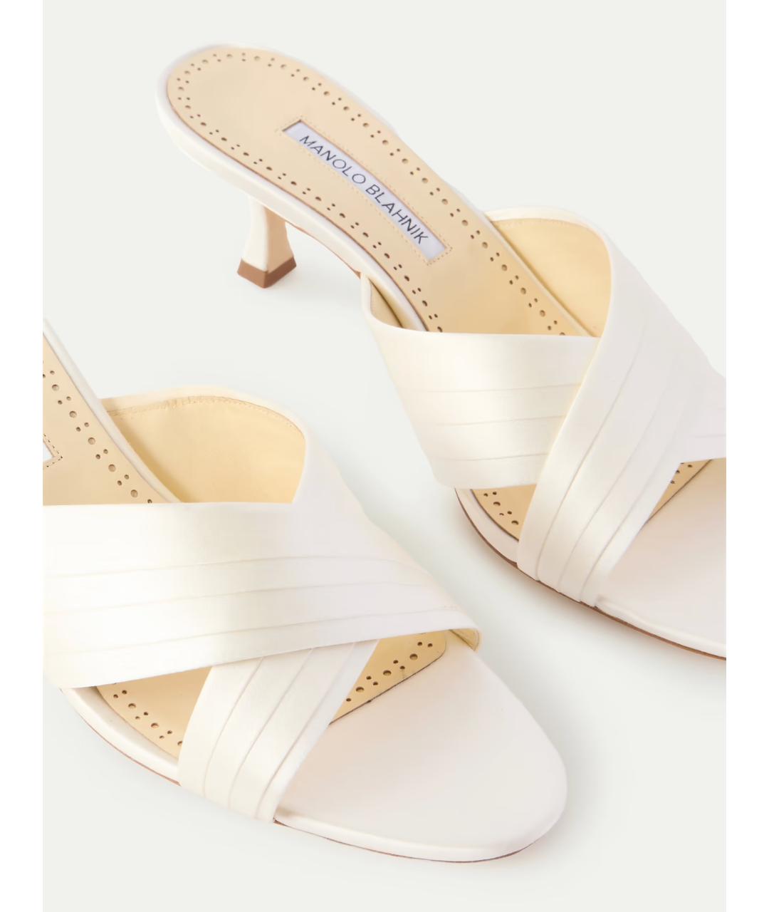 MANOLO BLAHNIK Белые текстильные мюли, фото 4