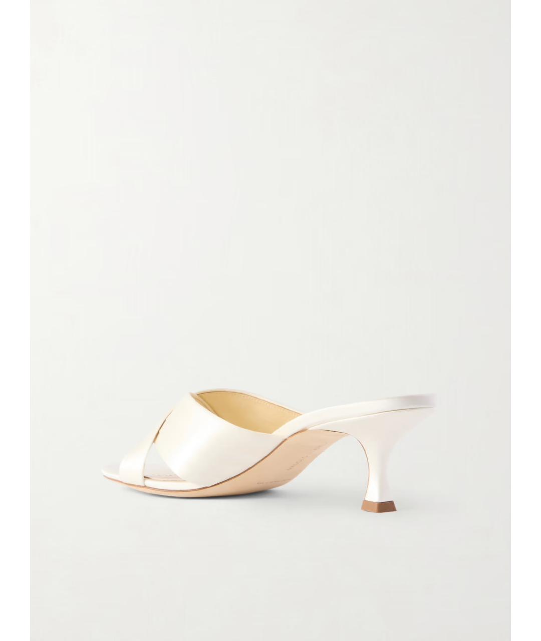 MANOLO BLAHNIK Белые текстильные мюли, фото 5