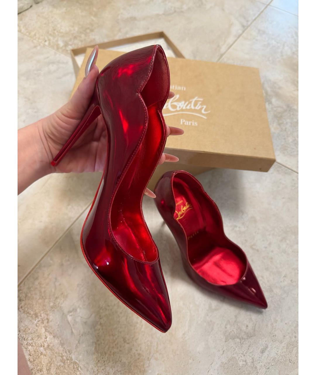 CHRISTIAN LOUBOUTIN Красные туфли из лакированной кожи, фото 8