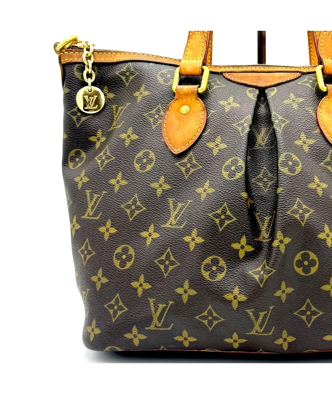 LOUIS VUITTON Коричневая кожаная сумка с короткими ручками, фото 3