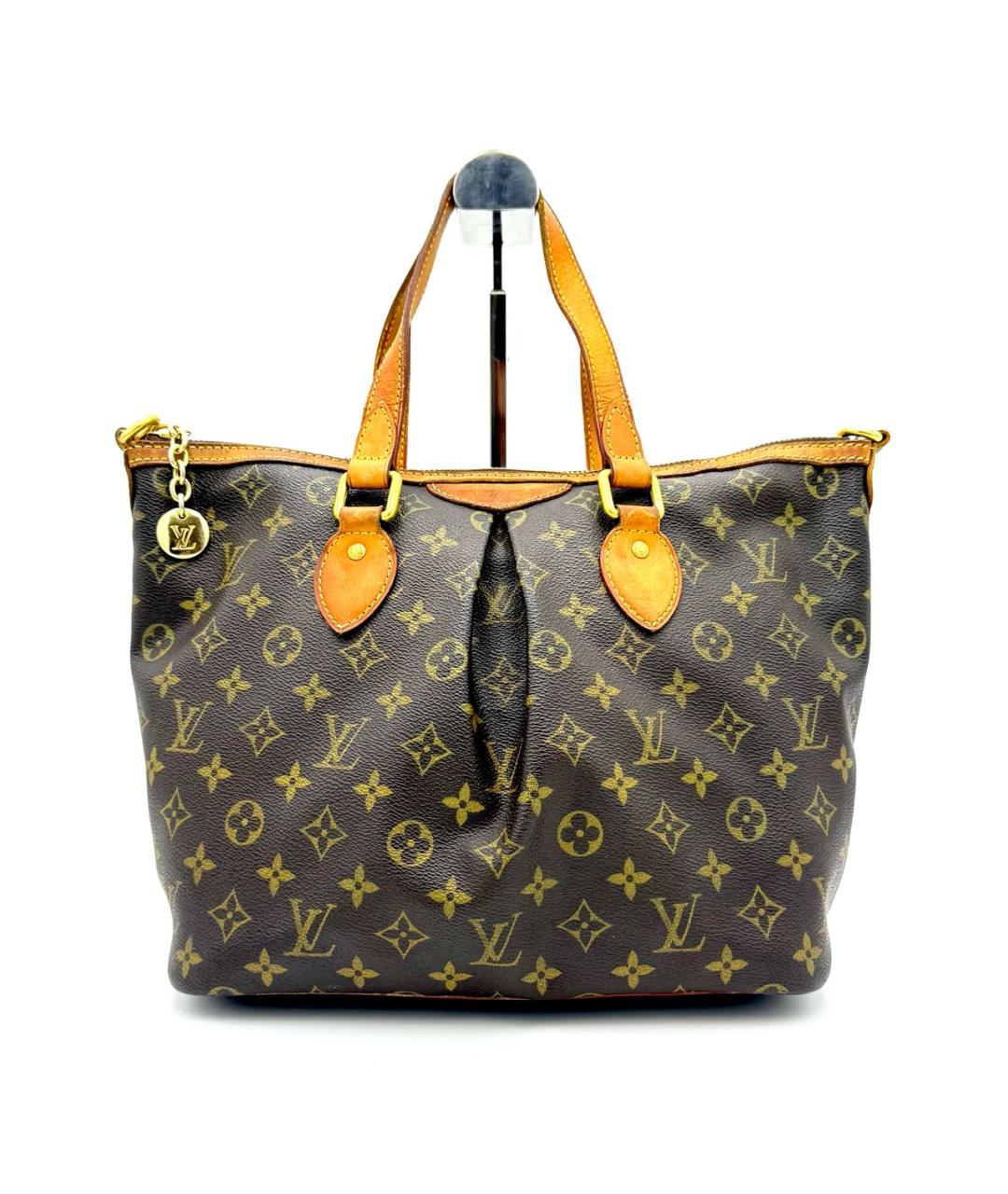 LOUIS VUITTON Коричневая кожаная сумка с короткими ручками, фото 5