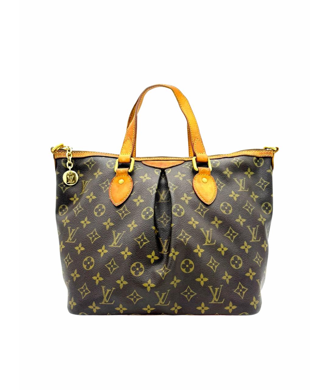LOUIS VUITTON Коричневая кожаная сумка с короткими ручками, фото 1