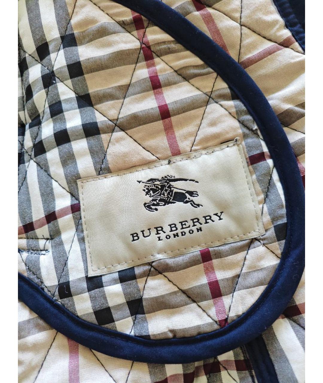 BURBERRY Синее хлопковое пальто, фото 7