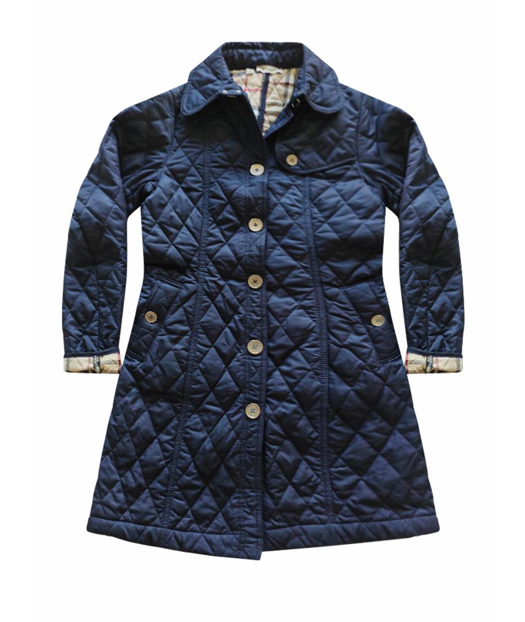 BURBERRY Синее хлопковое пальто, фото 1