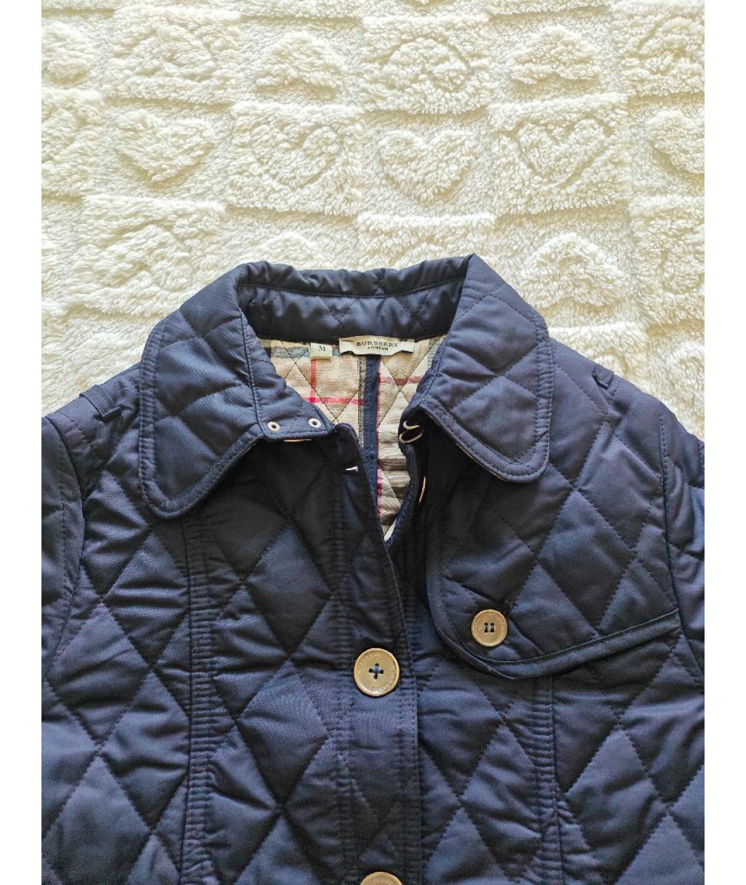 BURBERRY Синее хлопковое пальто, фото 4